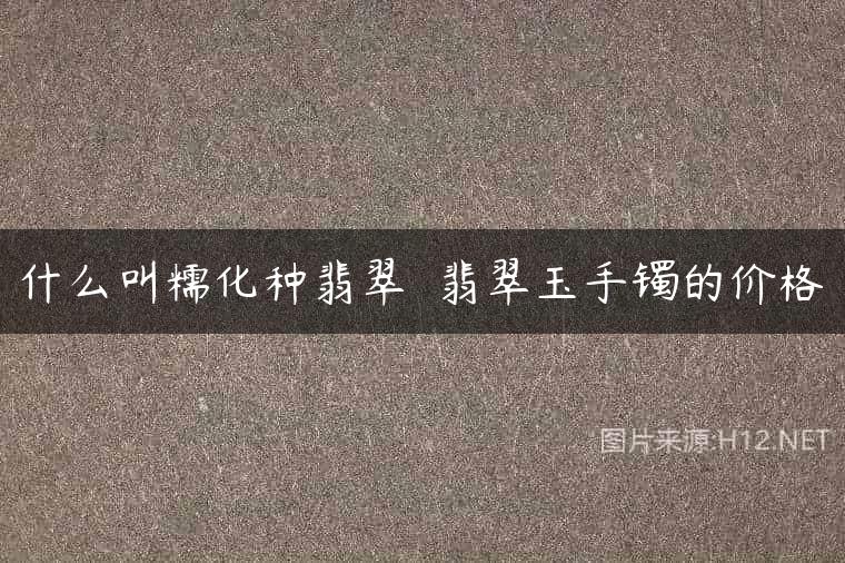 什么叫糯化种翡翠  翡翠玉手镯的价格