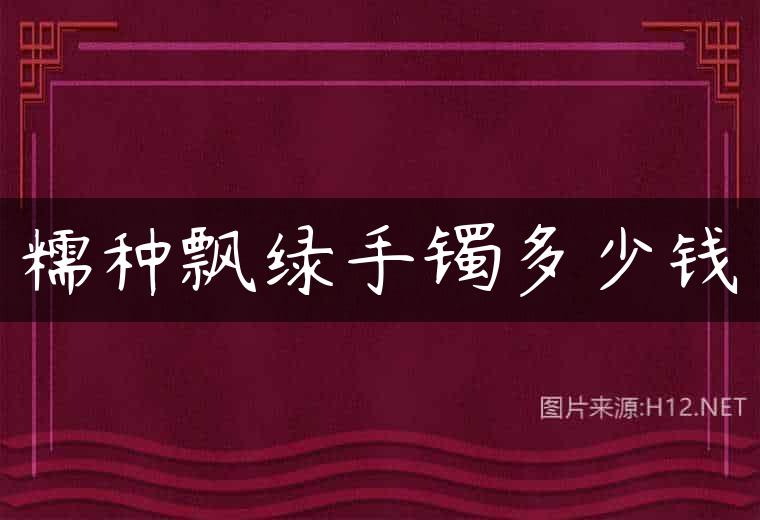 糯种飘绿手镯多少钱