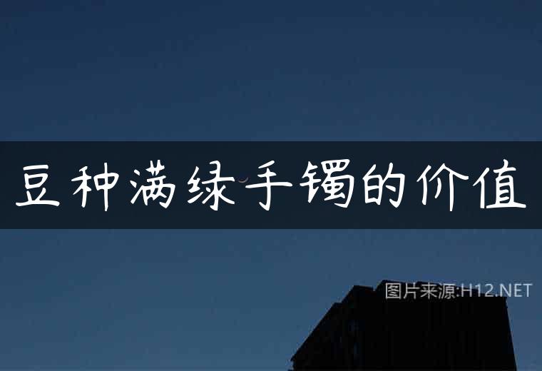 豆种满绿手镯的价值
