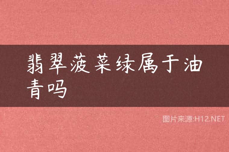 翡翠菠菜绿属于油青吗