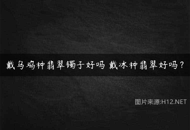 戴乌鸡种翡翠镯子好吗 戴冰种翡翠好吗？