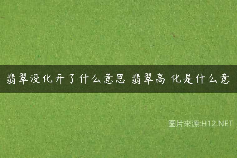 翡翠没化开了什么意思 翡翠高糥化是什么意