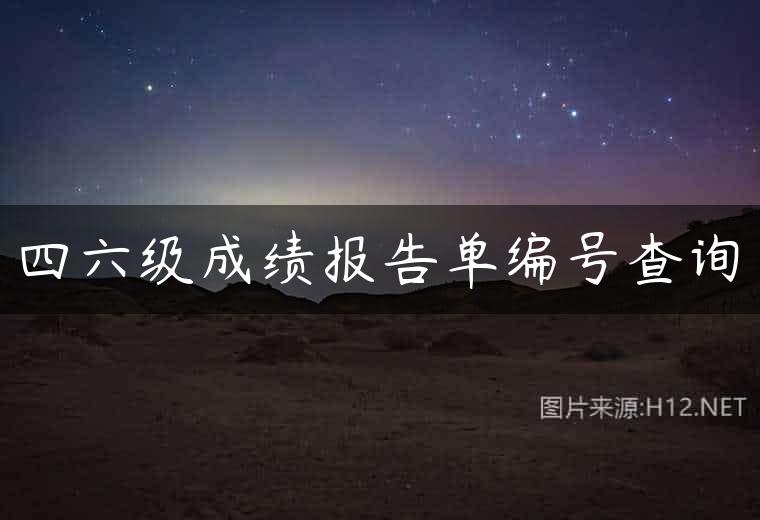 四六级成绩报告单编号查询