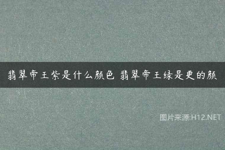 翡翠帝王紫是什么颜色 翡翠帝王绿是更的颜
