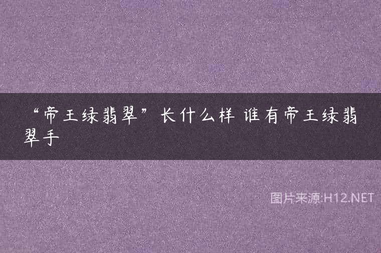 “帝王绿翡翠”长什么样 谁有帝王绿翡翠手
