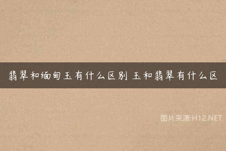 翡翠和缅甸玉有什么区别 玉和翡翠有什么区