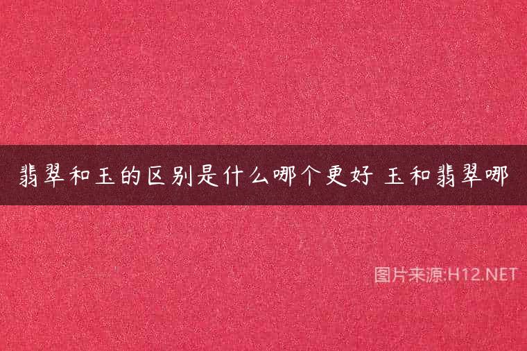 翡翠和玉的区别是什么哪个更好 玉和翡翠哪