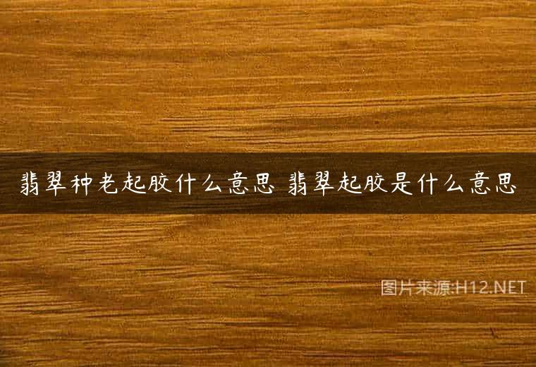 翡翠种老起胶什么意思 翡翠起胶是什么意思