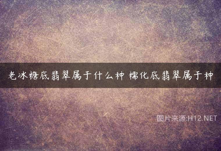 老冰糖底翡翠属于什么种 糯化底翡翠属于种