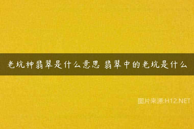 老坑种翡翠是什么意思 翡翠中的老坑是什么