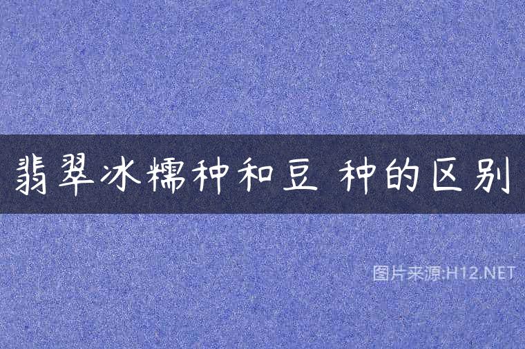 翡翠冰糯种和豆糥种的区别