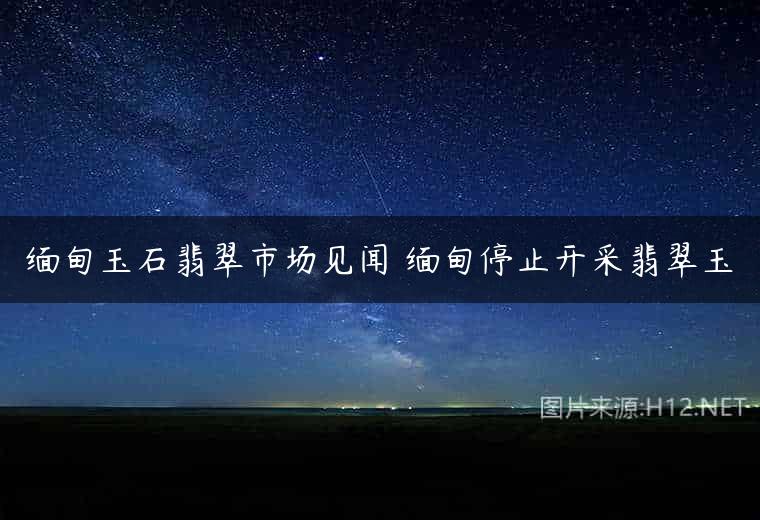 缅甸玉石翡翠市场见闻 缅甸停止开采翡翠玉