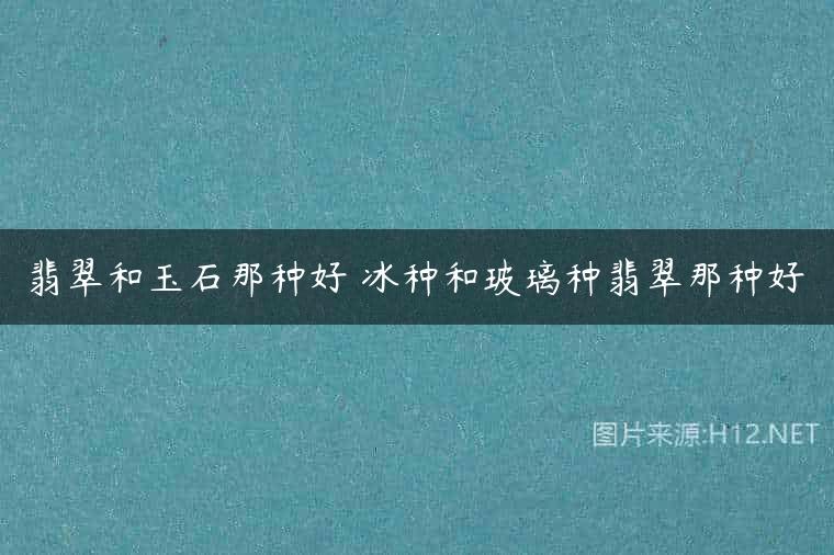 翡翠和玉石那种好 冰种和玻璃种翡翠那种好