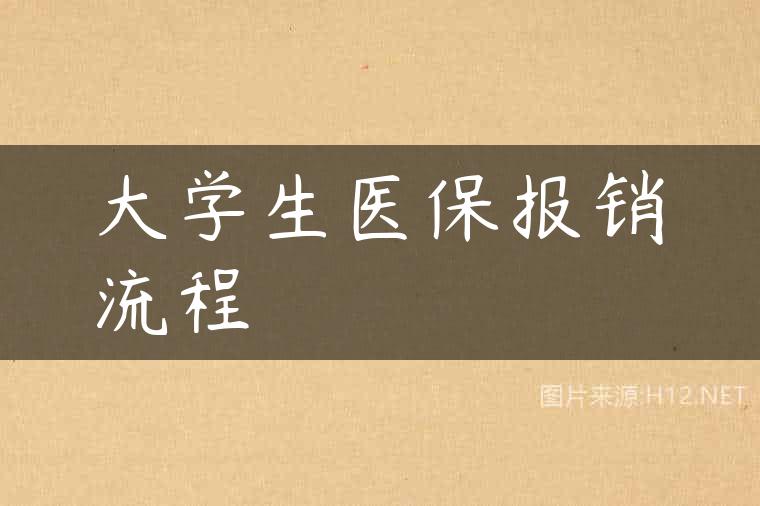 大学生医保报销流程