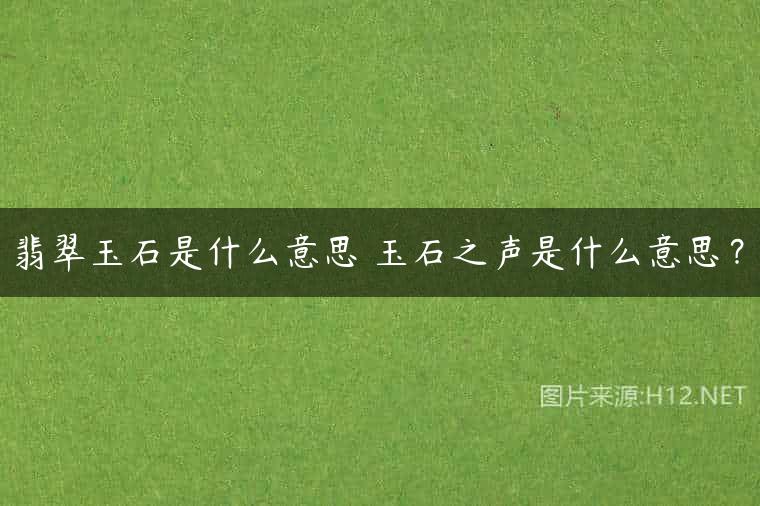 翡翠玉石是什么意思 玉石之声是什么意思？