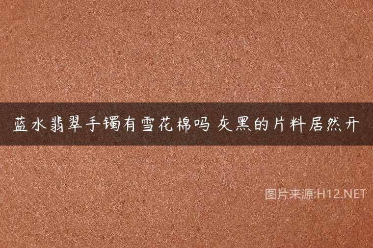 蓝水翡翠手镯有雪花棉吗 灰黑的片料居然开