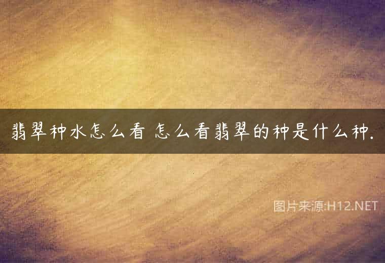 翡翠种水怎么看 怎么看翡翠的种是什么种.