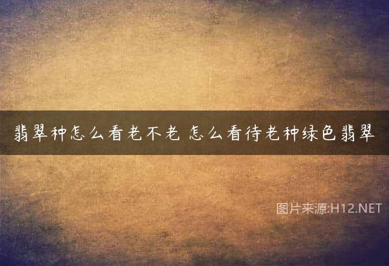 翡翠种怎么看老不老 怎么看待老种绿色翡翠
