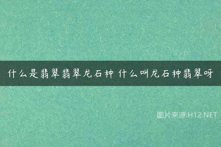 什么是翡翠翡翠龙石种 什么叫龙石种翡翠呀