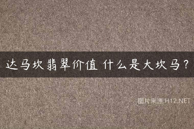 达马坎翡翠价值 什么是大坎马？