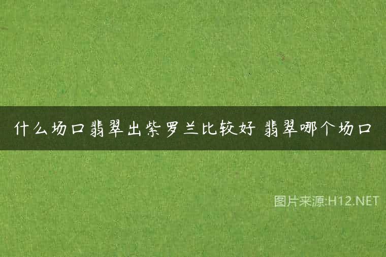 什么场口翡翠出紫罗兰比较好 翡翠哪个场口