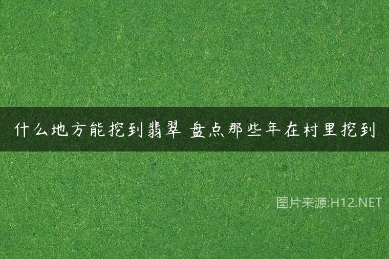 什么地方能挖到翡翠 盘点那些年在村里挖到