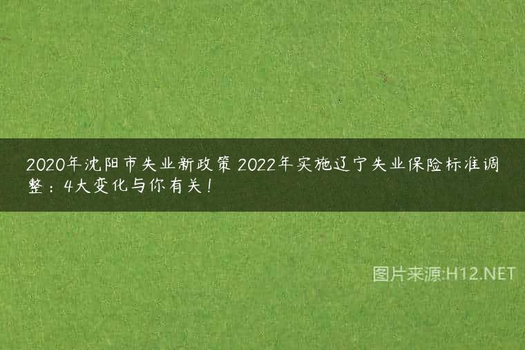 2020年沈阳市失业新政策 2022年实施辽宁失业保险标准调整：4大变化与你有关！