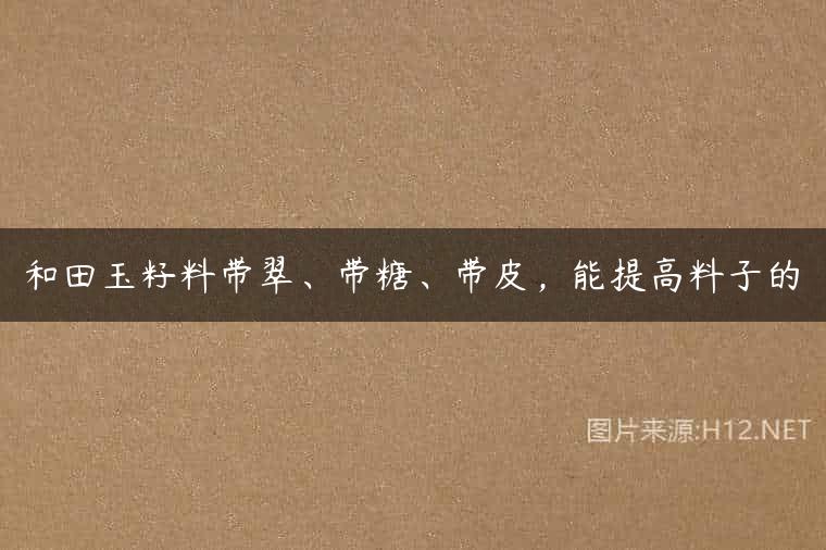 和田玉籽料带翠、带糖、带皮，能提高料子的