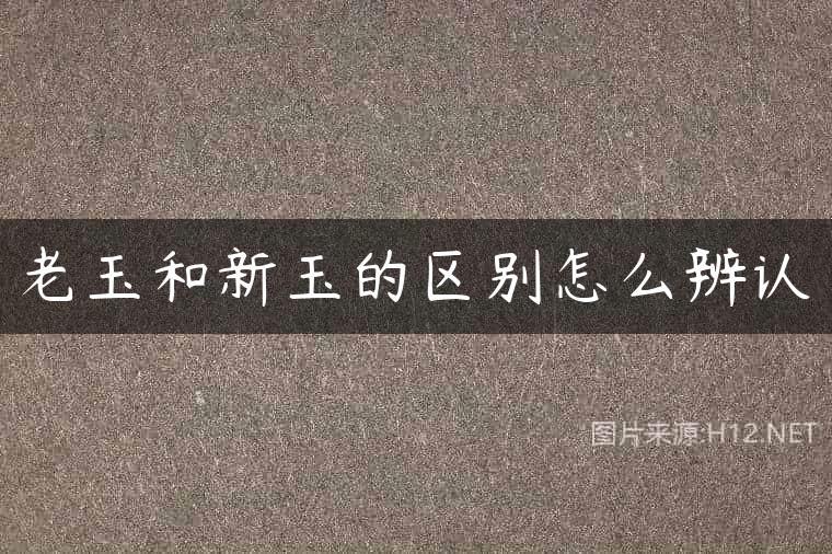 老玉和新玉的区别怎么辨认