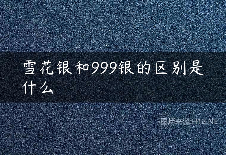 雪花银和999银的区别是什么