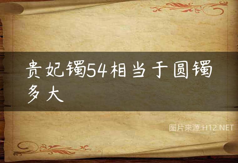 贵妃镯54相当于圆镯多大