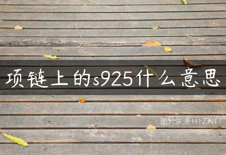 项链上的s925什么意思