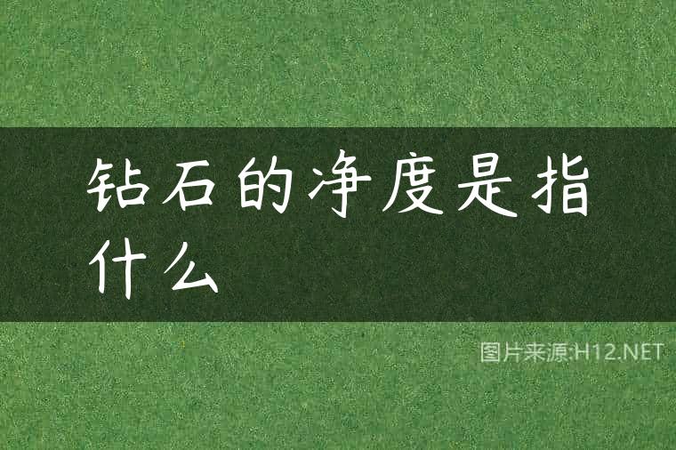 钻石的净度是指什么