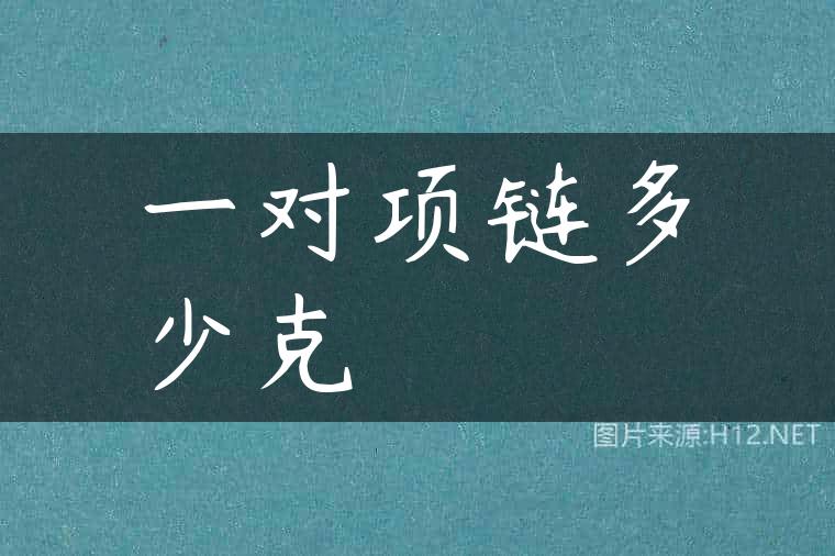 一对项链多少克