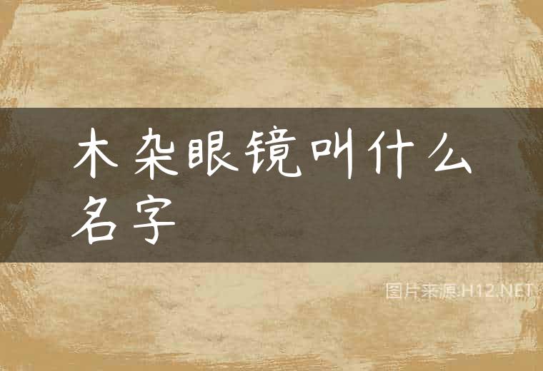 木杂眼镜叫什么名字