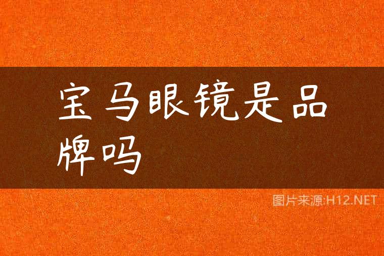 宝马眼镜是品牌吗