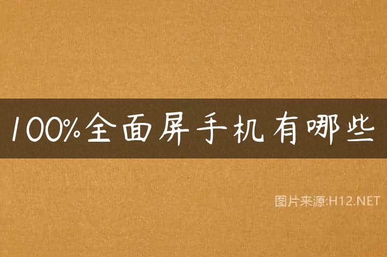 100%全面屏手机有哪些