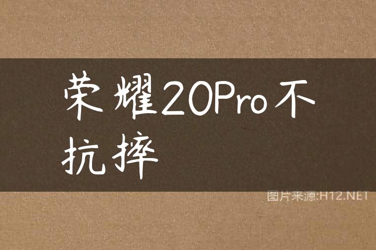 荣耀20Pro不抗摔