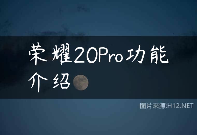 荣耀20Pro功能介绍