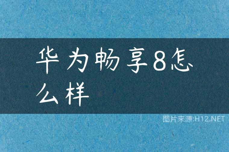 华为畅享8怎么样