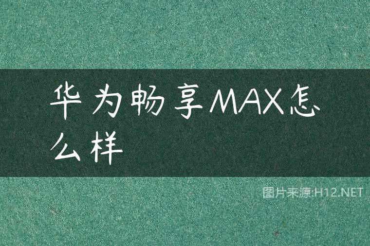 华为畅享MAX怎么样
