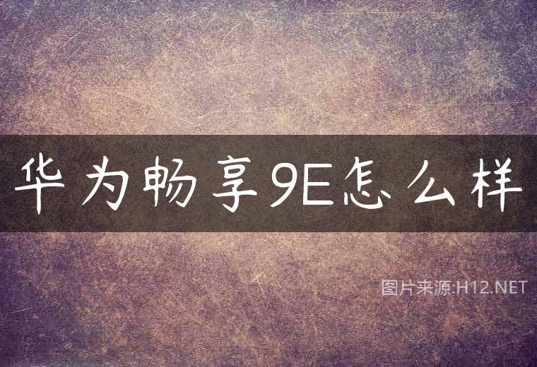 华为畅享9E怎么样