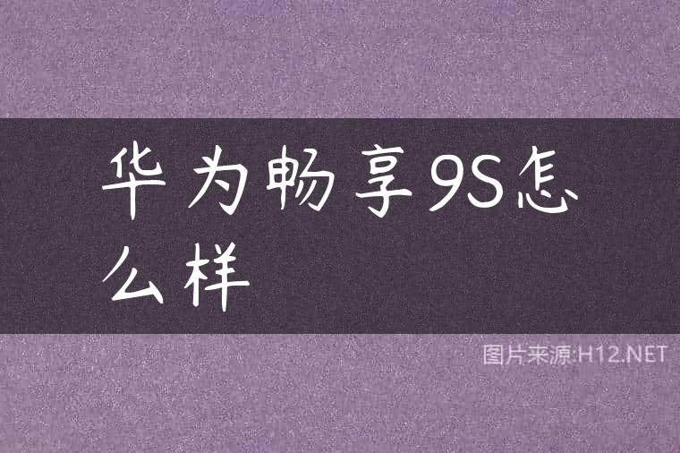 华为畅享9S怎么样