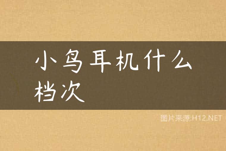 小鸟耳机什么档次