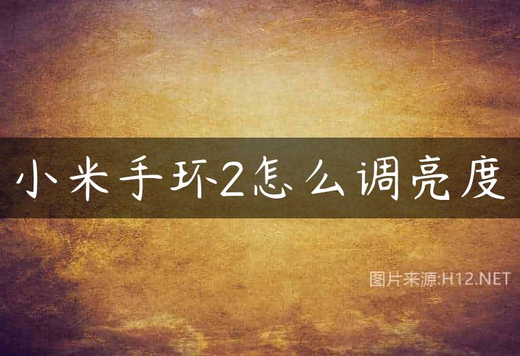 小米手环2怎么调亮度