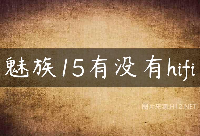 魅族15有没有hifi