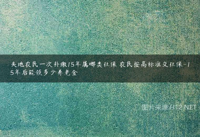 失地农民一次补缴15年属哪类社保 农民按高标准交社保-15年后能领多少养老金