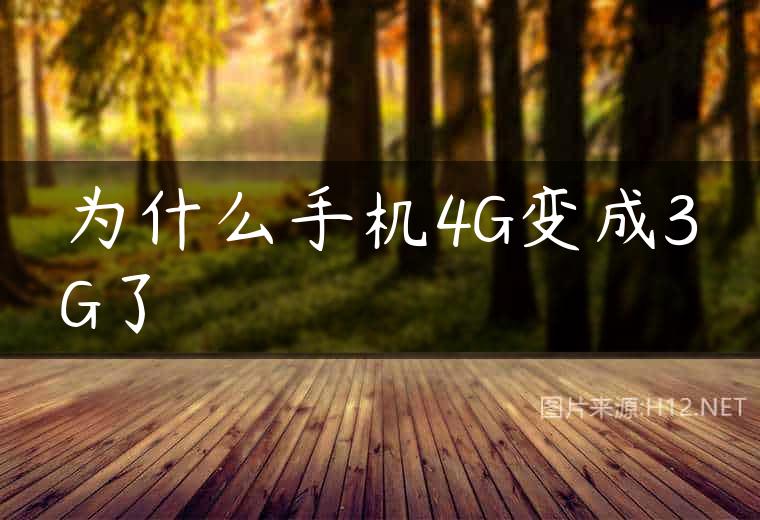 为什么手机4G变成3G了
