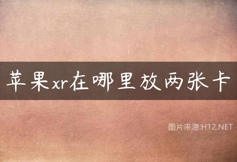 苹果xr在哪里放两张卡