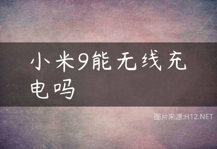 小米9能无线充电吗